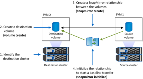 Initializing SnapMirror relationships