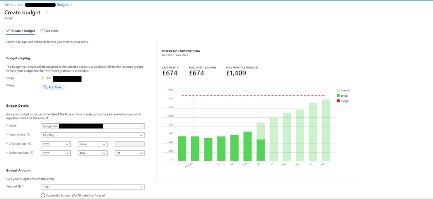 Azure Budget Cloud Service